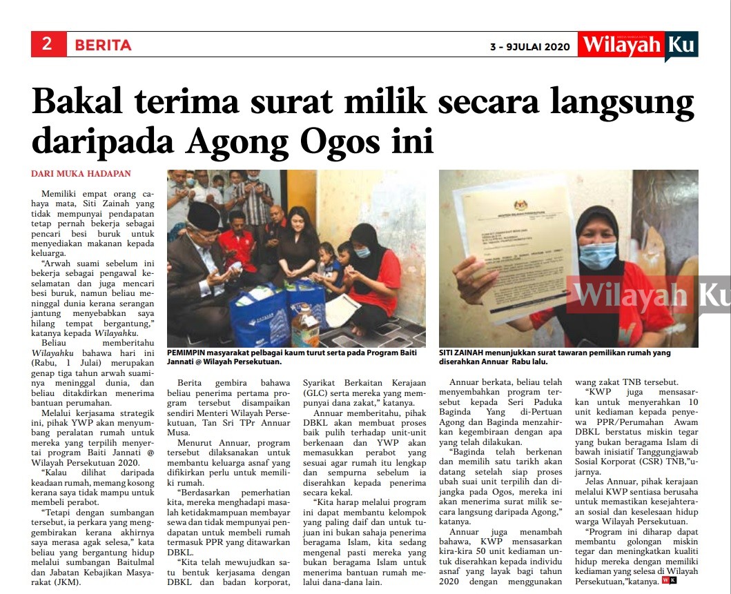 KERATAN akhbar Wilayahku Edisi 67.